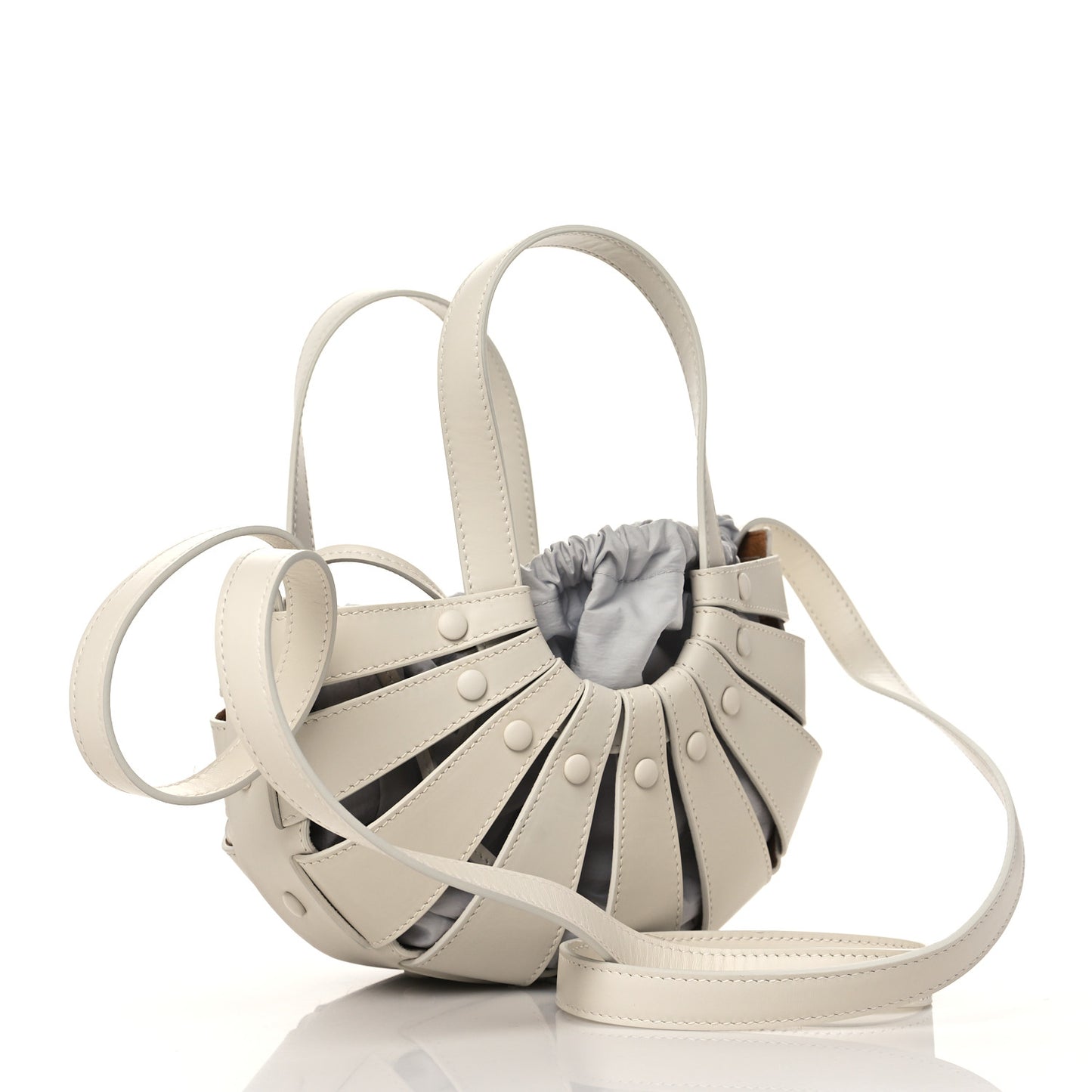 French Calfskin Small Shell White Frost