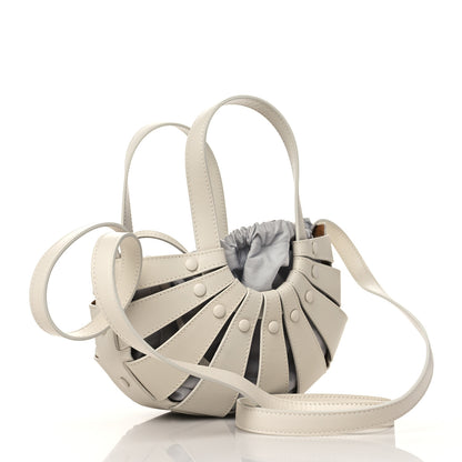 Bottega Veneta French Calfskin Small Shell White Frost 3 of 8