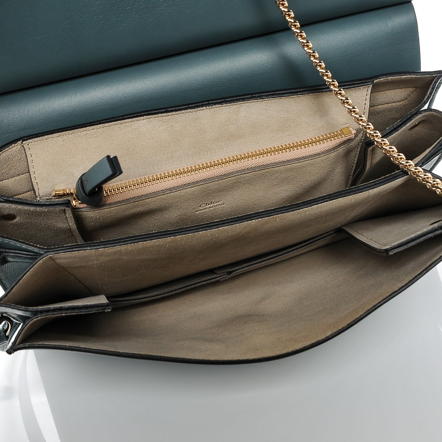 Suede Calfskin Medium Faye Shoulder Bag Cloudy Blue