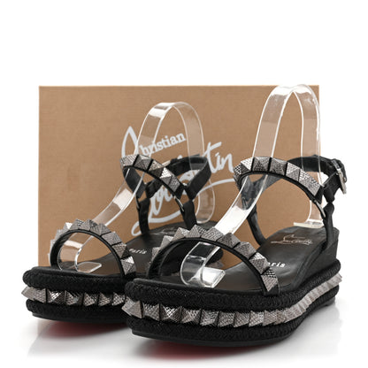 Christian Louboutin Nappa Mica Pyraclou 60 Platform Sandals 37 Version Black 14 of 14