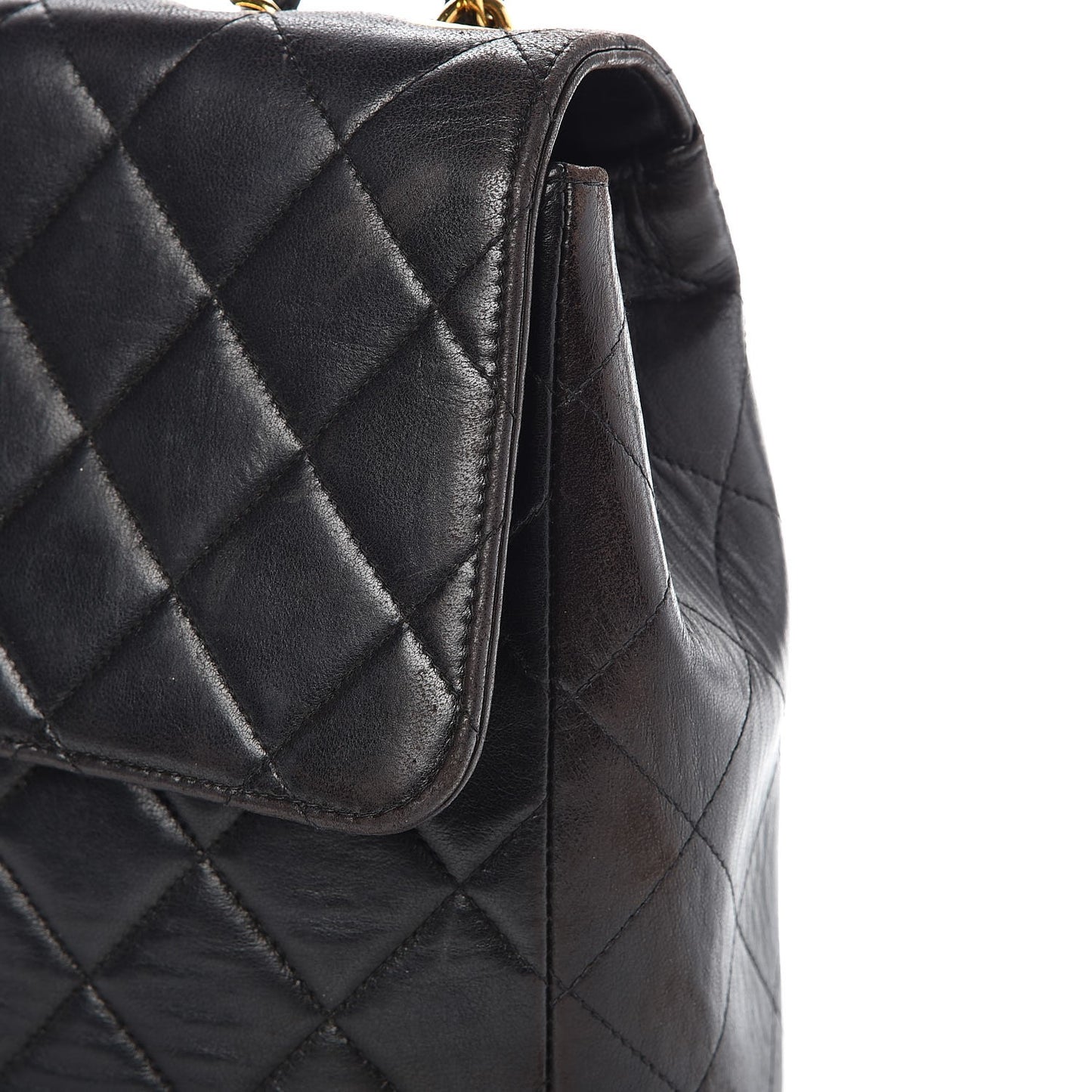 Lambskin Quilted Jumbo Single Flap Black