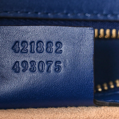 Gucci Vitello Fontanella Web Small Sylvie Shoulder Bag Blue Agata 6 of 9