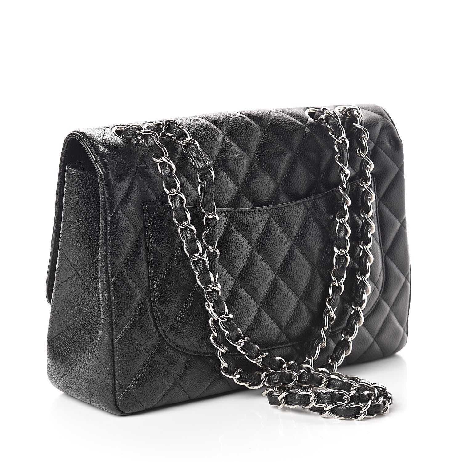 Chanel Caviar Quilted Jumbo Single Flap Black 3 of 10