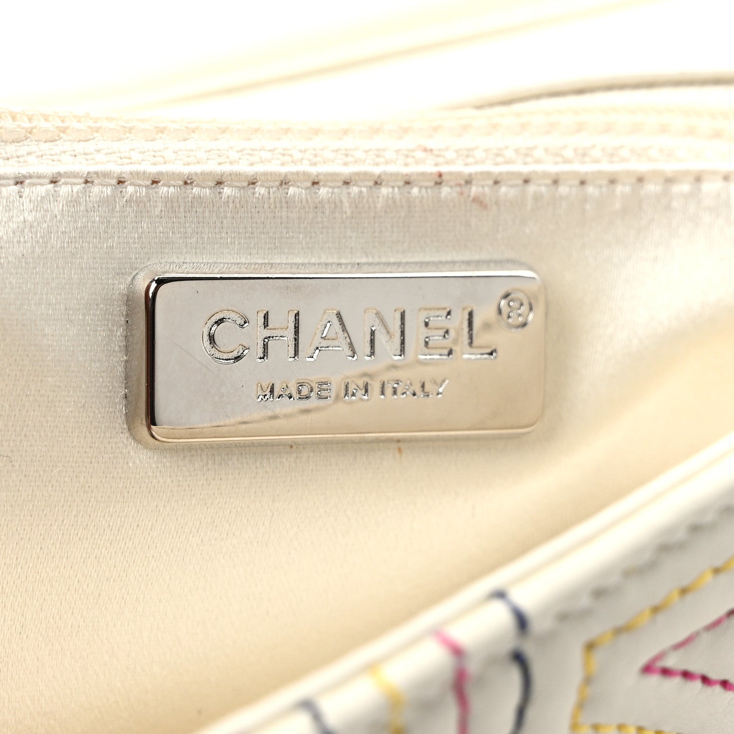 Chanel Calfskin Korean Garden Clutch With Chain White Multicolor 6 of 10