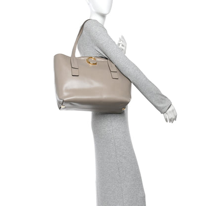 Chloe Shiny Calfskin Suede Medium C Zipped Tote Motty Grey 2 of 10