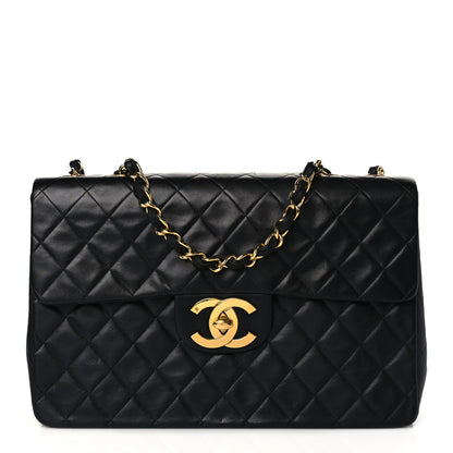 Chanel Lambskin Quilted XL Jumbo Single Flap Black 1 of 10
