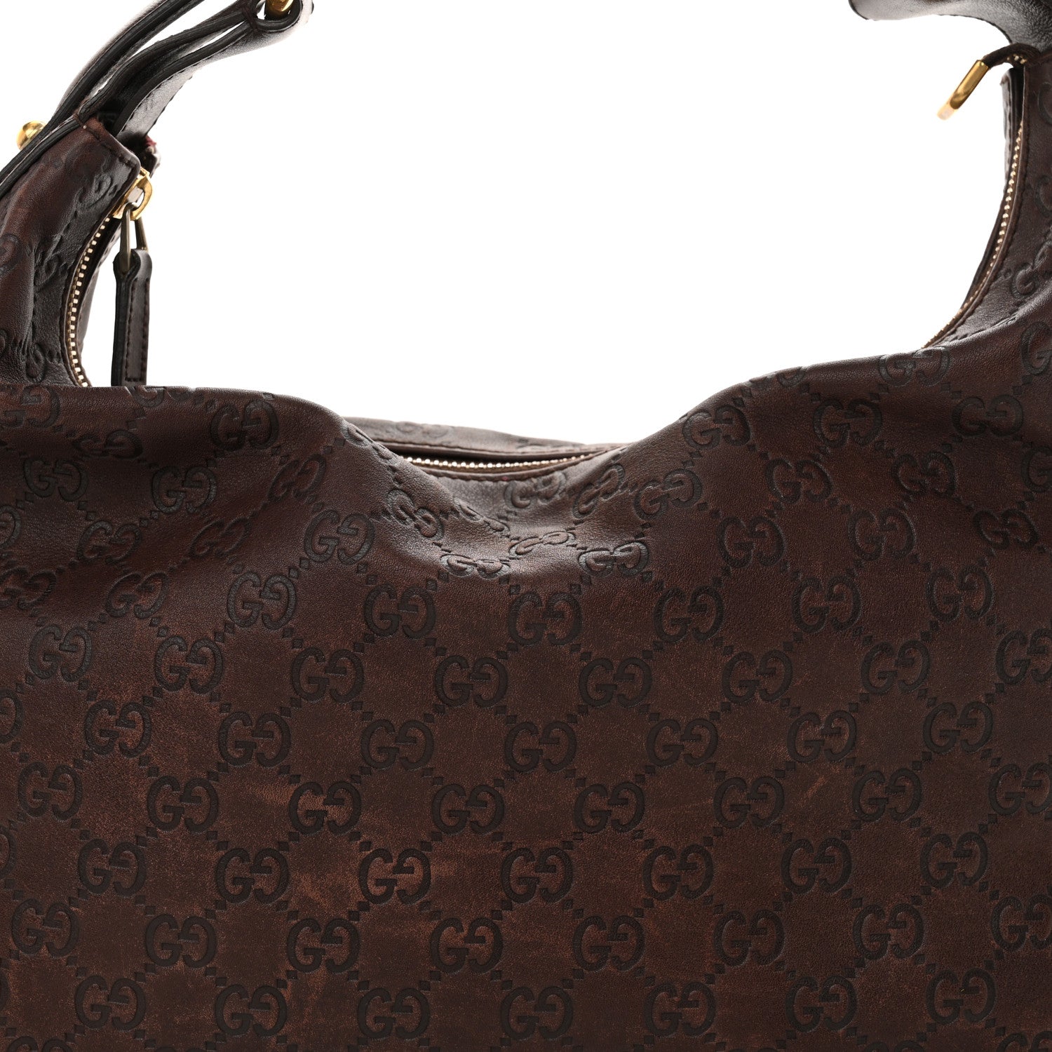 Gucci Guccissima Medium Horsebit Chain Hobo Dark Brown 8 of 14