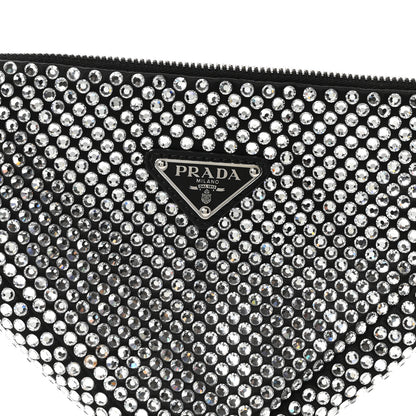 Prada Satin Crystal Triangle Pouch Cristal 8 of 11