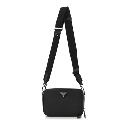Prada Saffiano Travel Small Brique Crossbody Bag Black 1 of 9