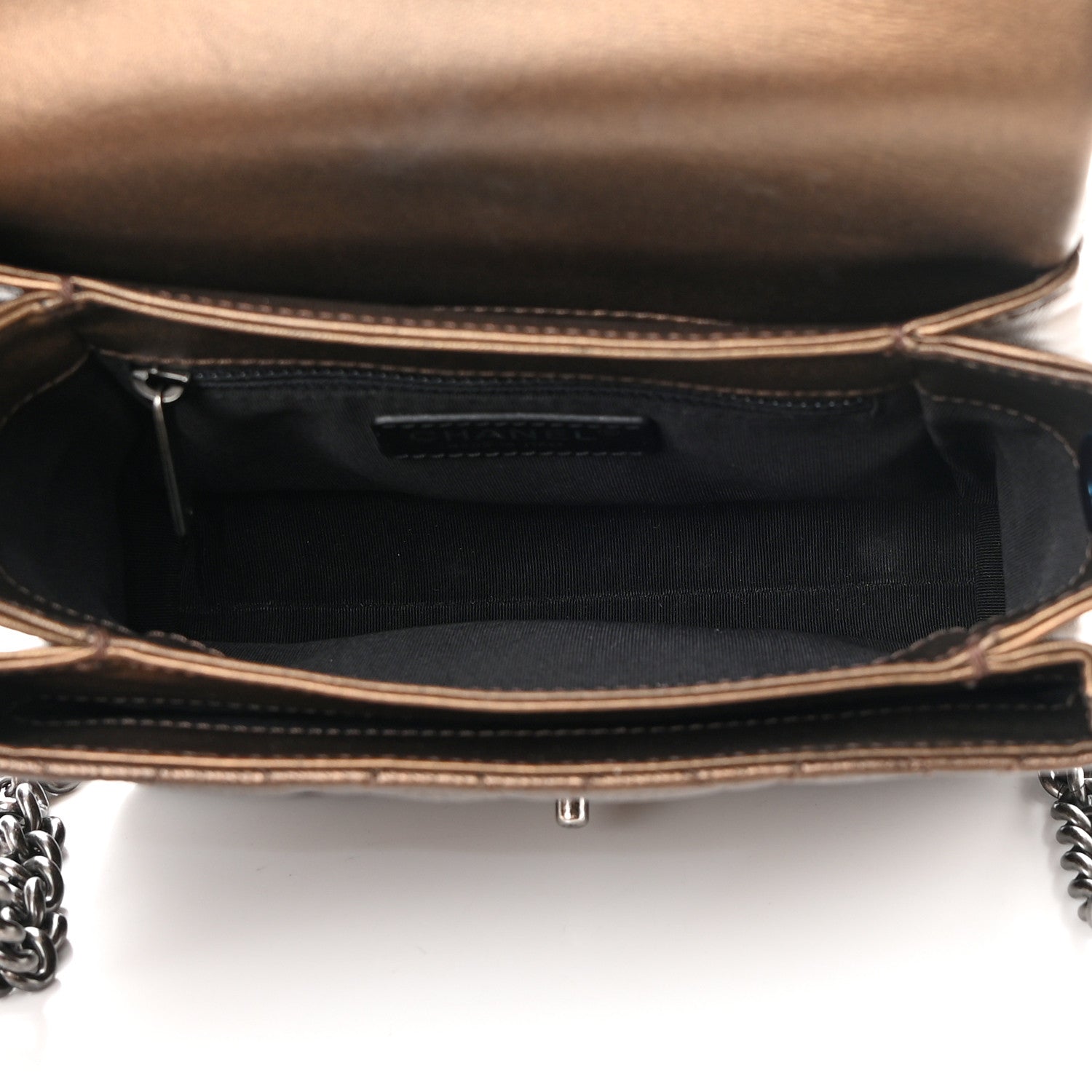 Chanel Metallic Goatskin Quilted Mini Square Flap Bronze 5 of 11