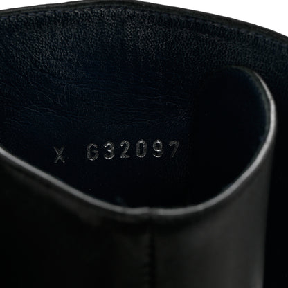 Chanel Calfskin Quilted Cap Toe Boots 40 Black Brown 6 of 11