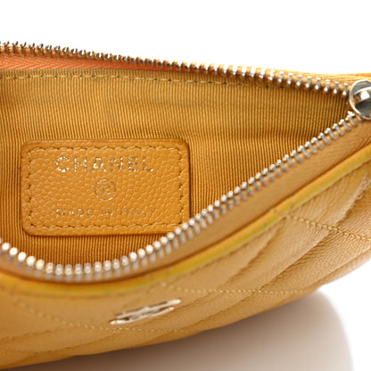 Chanel Caviar Quilted Small Cosmetic Case Yellow 6 of 7