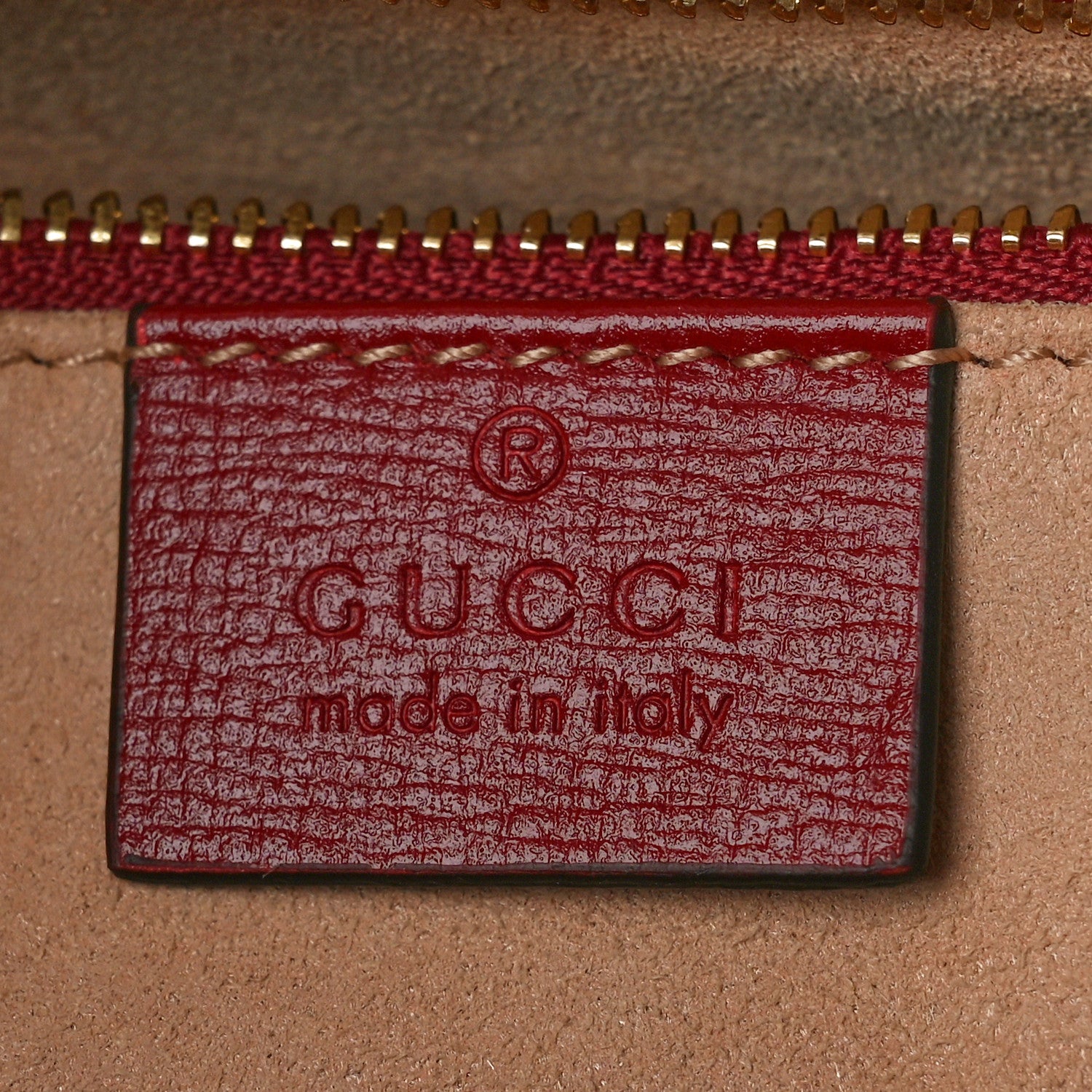 Gucci GG Supreme Monogram Azalea Calfskin Horsebit 1955 Shoulder Bag Beige Ebony New Cherry Red 6 of 10