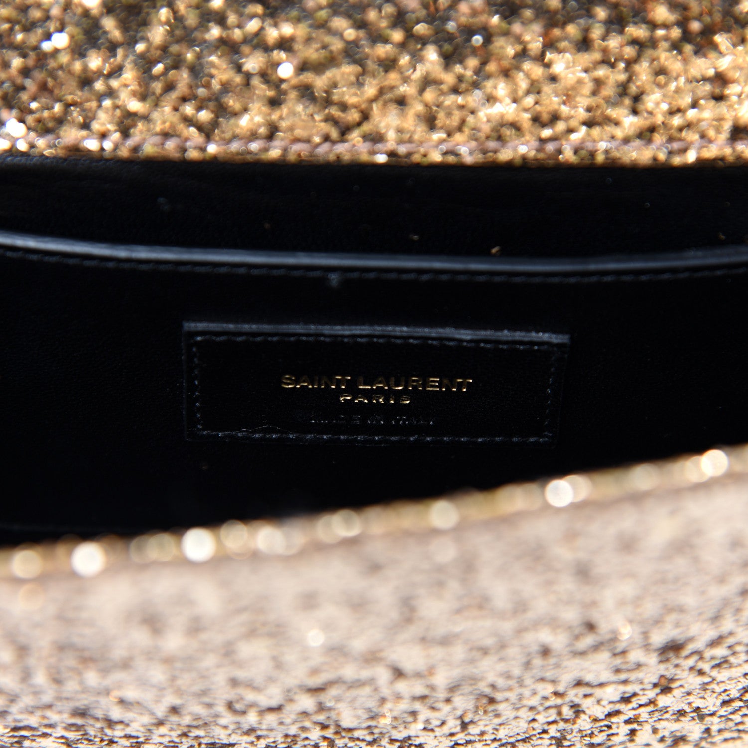 Saint Laurent Glitter Classic Kate Monogram Clutch Gold 8 of 9