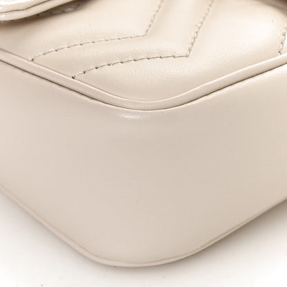 Gucci Calfskin Matelasse Super Mini GG Marmont Shoulder Bag White 11 of 14