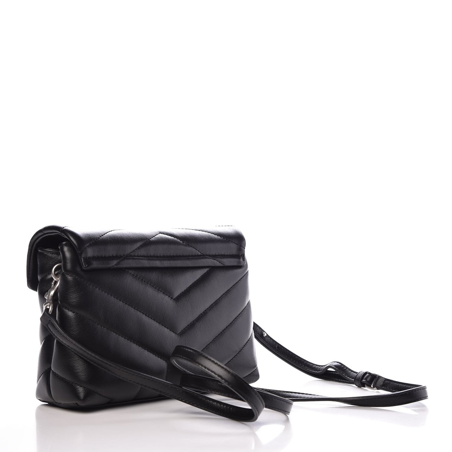 Calfskin Y Quilted Monogram Toy Loulou Crossbody Bag Black