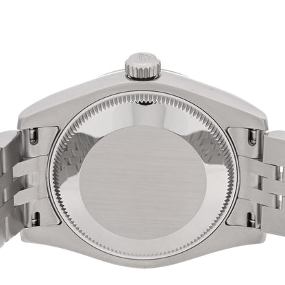 Rolex Stainless Steel 18K White Gold Diamond 31mm Oyster Perpetual Datejust Watch Black 178274 4 of 5