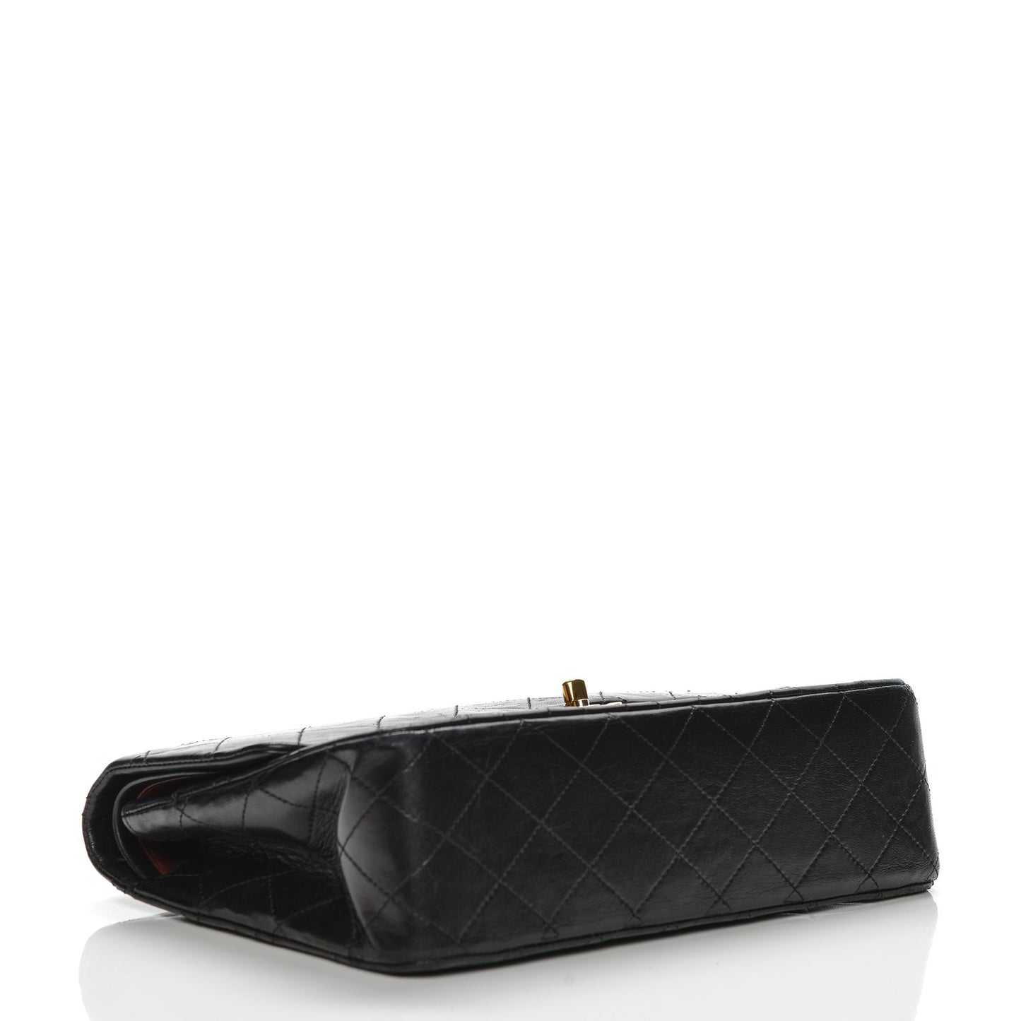 Lambskin Quilted Medium Double Flap Black