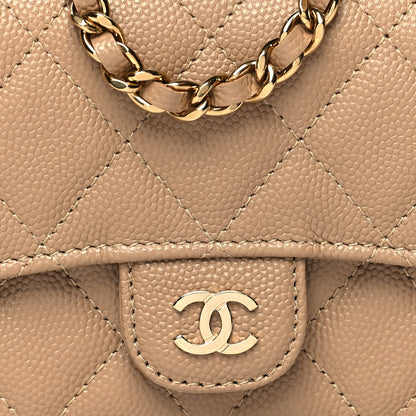 Chanel Caviar Quilted Mini Chain Bag Dark Beige 8 of 10