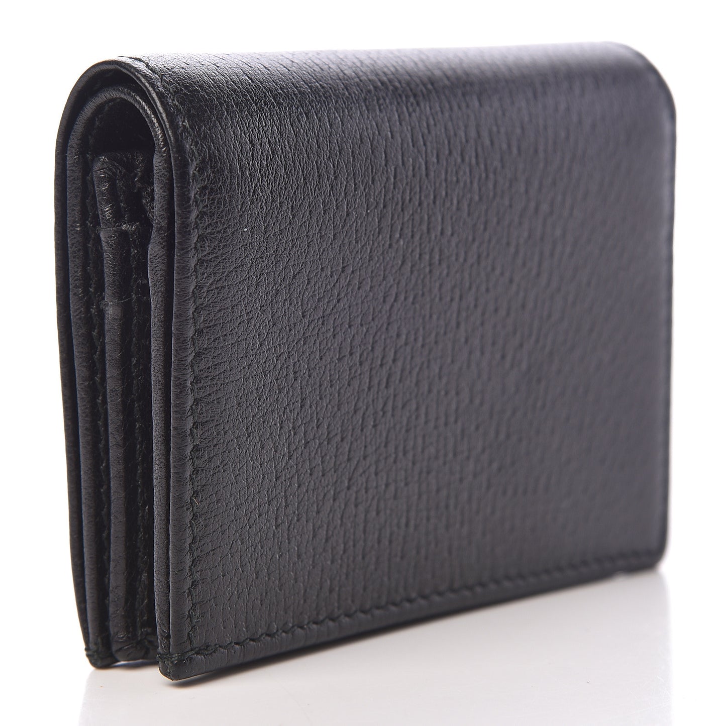 Calfskin Crystal Double G Card Case Black
