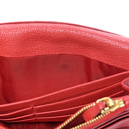 Miu Miu Goatskin Madras Continantal Wallet Rosso 10 of 13