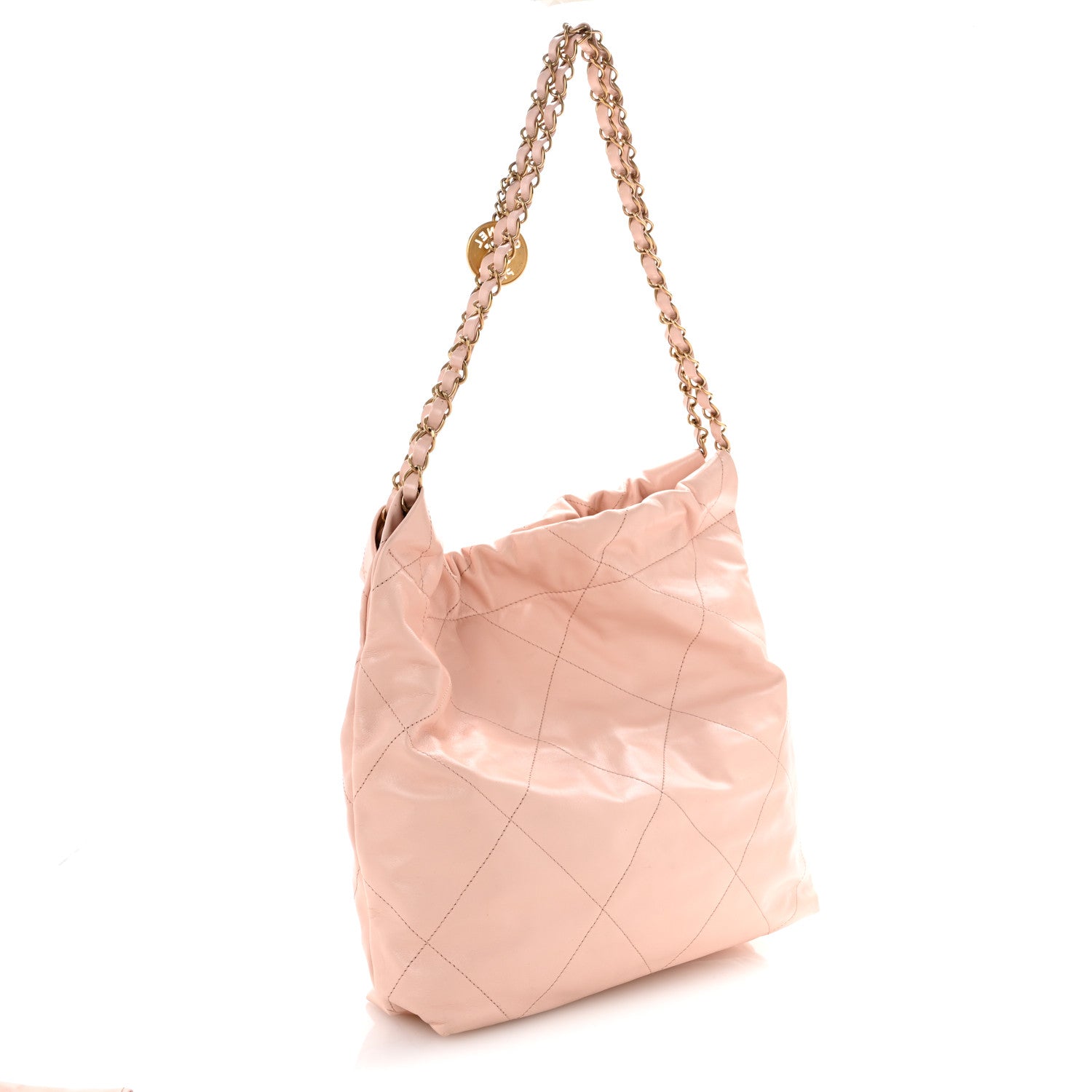 Chanel Shiny Calfskin Quilted Small Chanel 22 Light Pink 4 of 17
