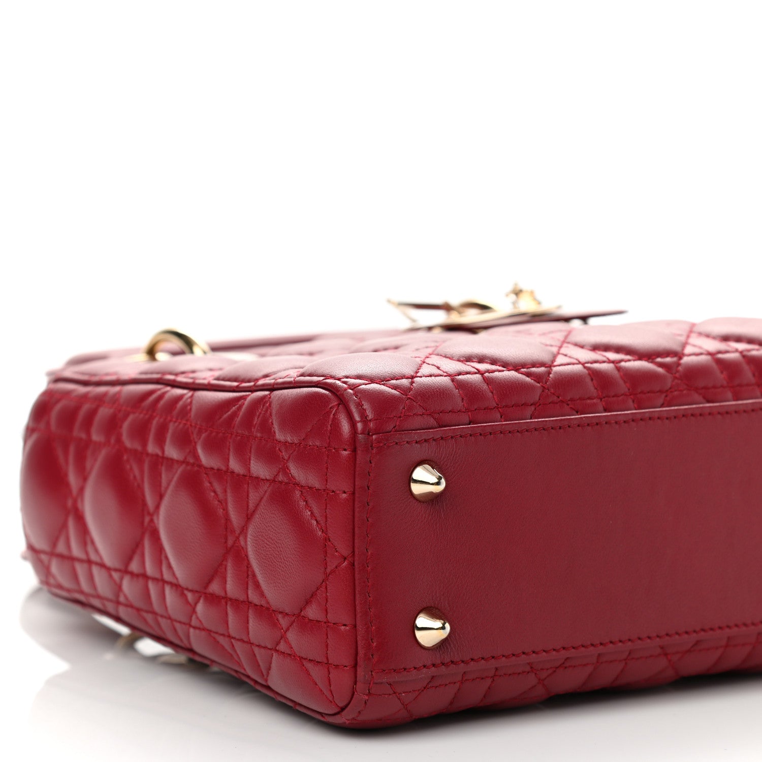 Christian Dior Lambskin Cannage Small Lucky Badges My Lady Dior Red 7 of 10