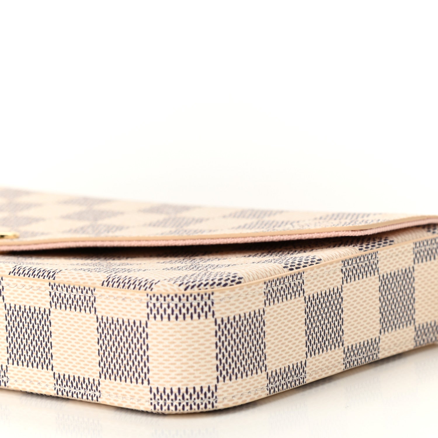 Louis Vuitton Damier Azur Pochette Felicie Chain Wallet Rose Ballerine 10 of 11