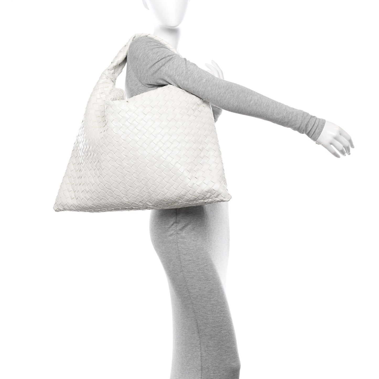Calfskin Intrecciato Large Hop White