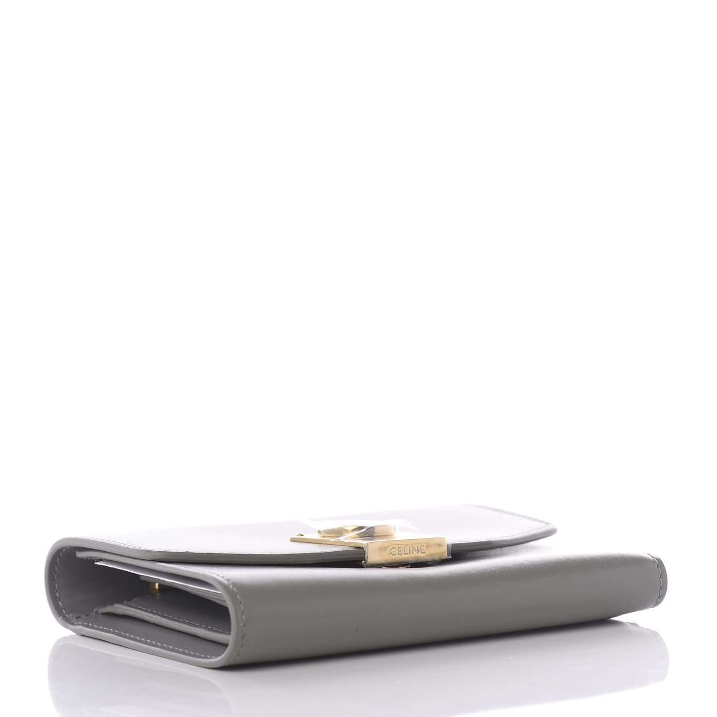 Shiny Smooth Calfskin C Wallet Grey