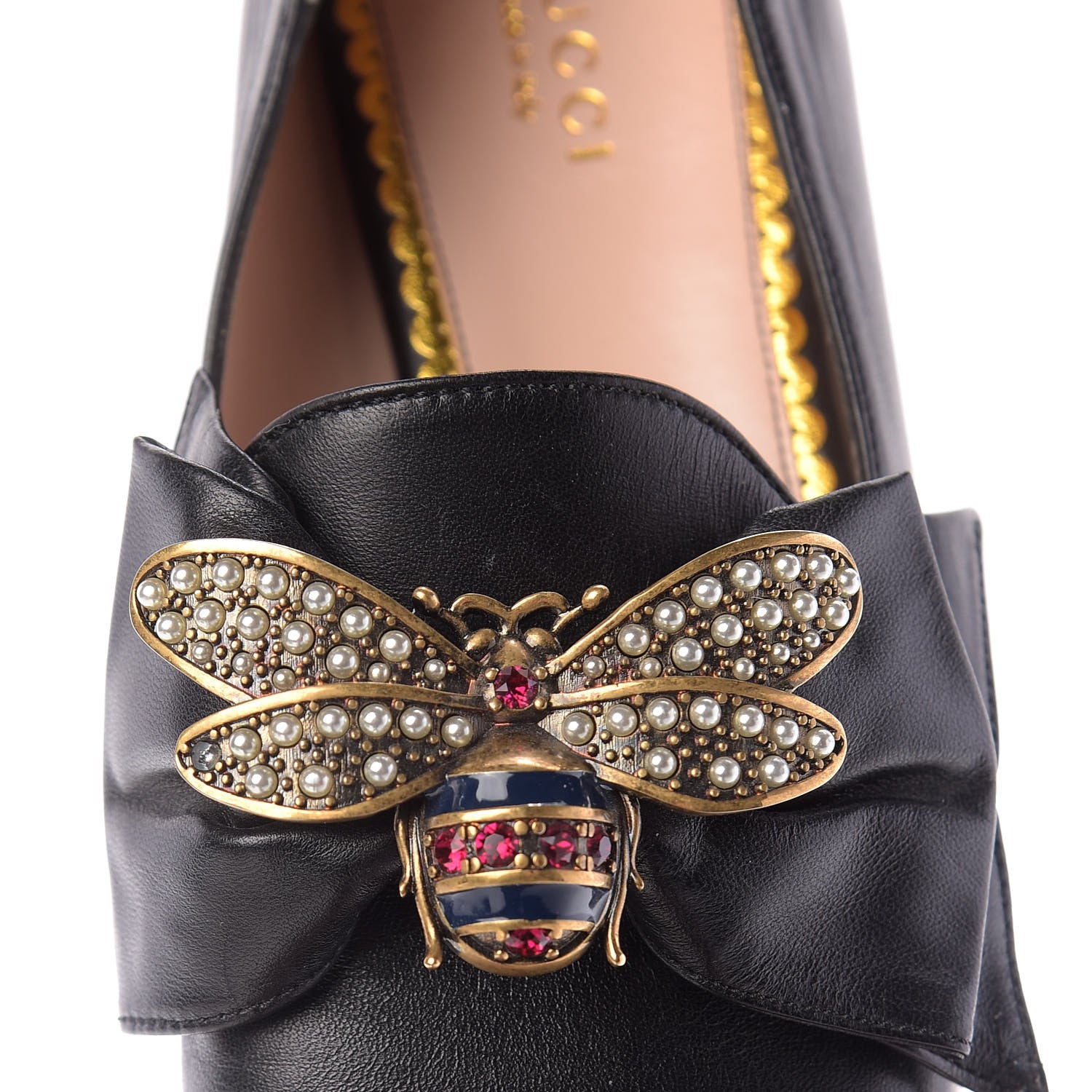 Gucci Calfskin Bow Ballet Flats 36 Black 10 of 11