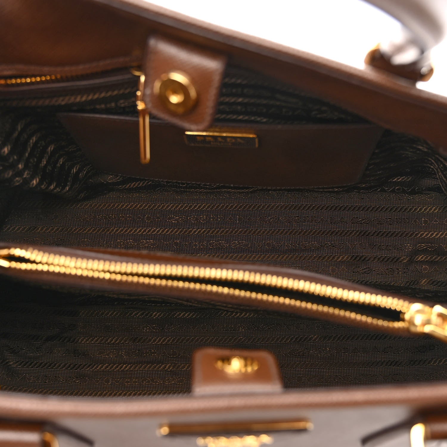 Prada Saffiano Lux Medium Open Promenade Tote Cacao 5 of 9