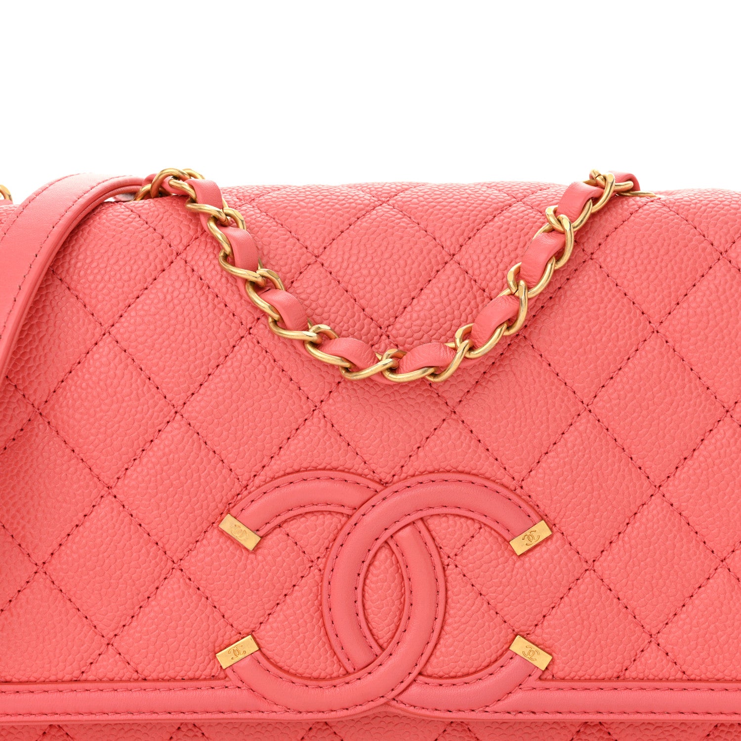 Chanel Caviar Quilted Medium CC Filigree Flap Pink 8 of 10