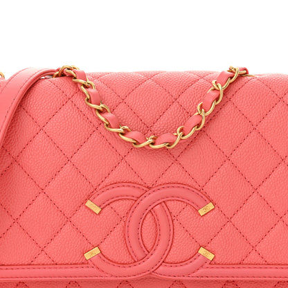 Chanel Caviar Quilted Medium CC Filigree Flap Pink 8 of 10