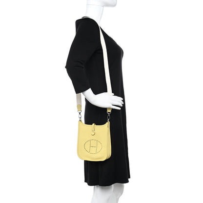 Hermes Taurillon Clemence Amazone Evelyne TPM Jaune Poussin Craie 2 of 9