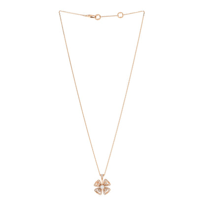 Bulgari 18K Rose Gold Diamond Fiorever Pendant Necklace 3 of 6