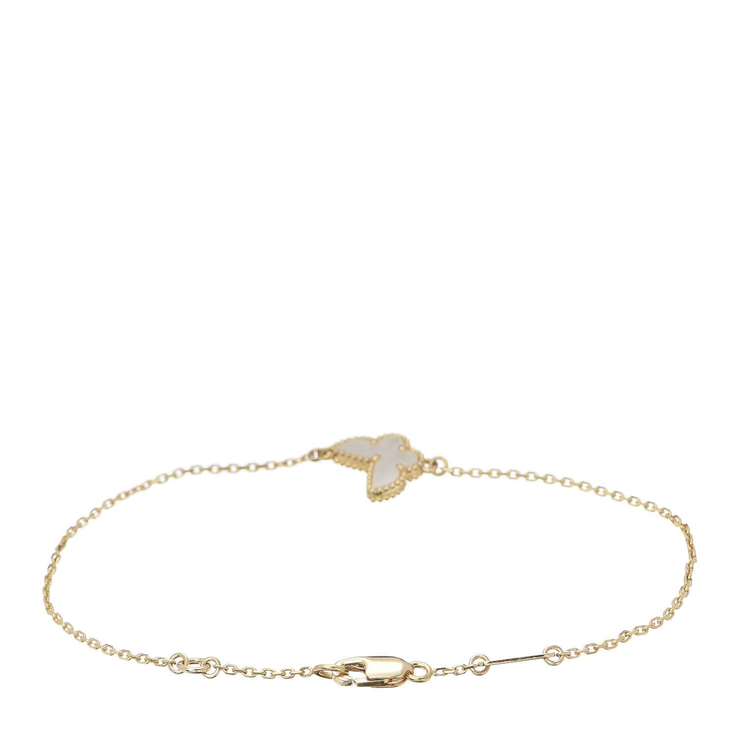 Van Cleef & Arpels 18K Yellow Gold Mother of Pearl Sweet Alhambra Butterfly Bracelet 3 of 4