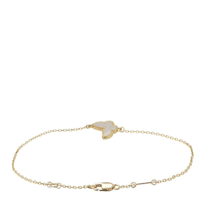 Van Cleef & Arpels 18K Yellow Gold Mother of Pearl Sweet Alhambra Butterfly Bracelet 3 of 4