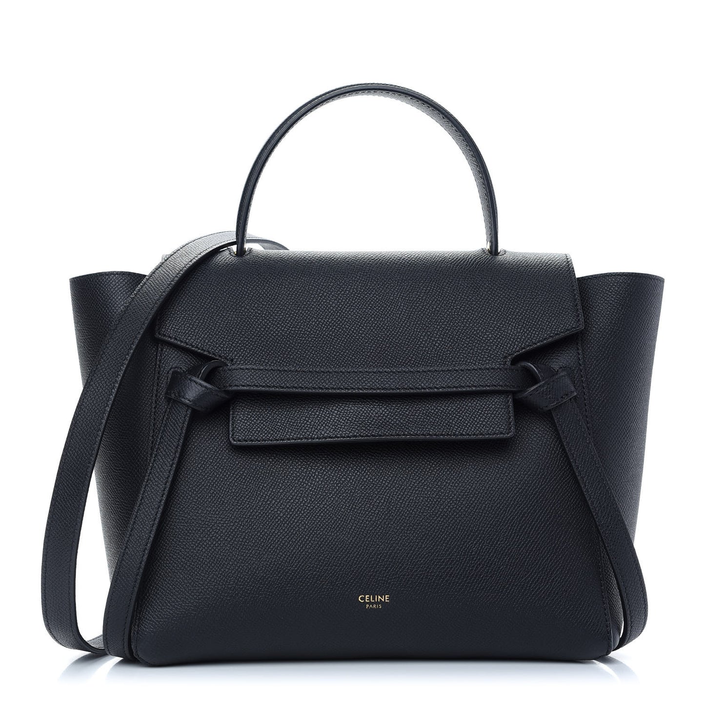Grained Calfskin Micro Belt Bag Black