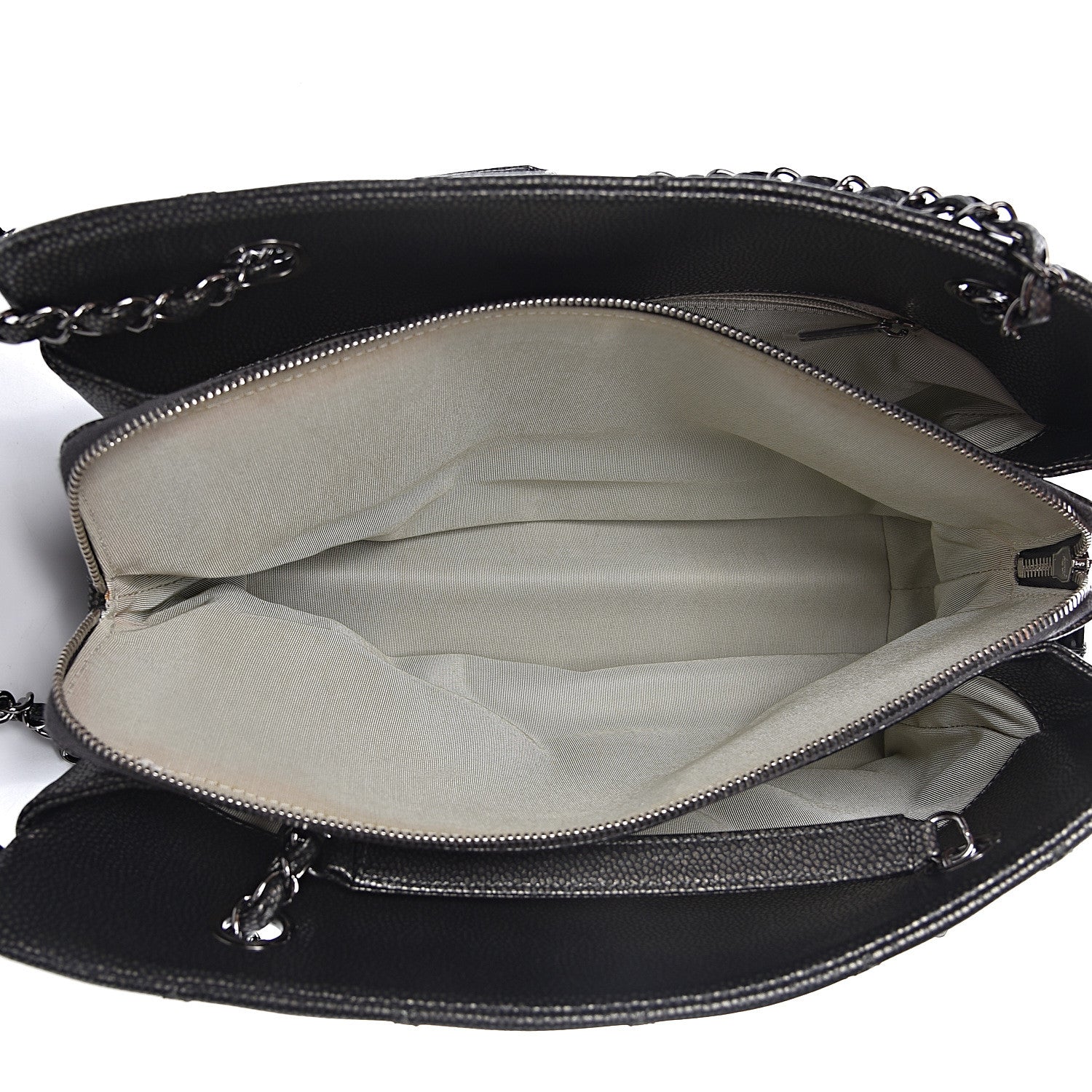 Chanel Metallic Caviar Quilted CC Tote Dark Silver 5 of 15