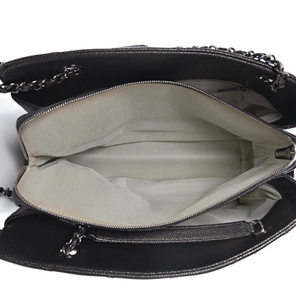 Chanel Metallic Caviar Quilted CC Tote Dark Silver 5 of 15