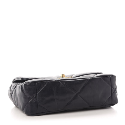 Chanel Goatskin Quilted Medium Chanel 19 Flap Navy Blue 4 of 10