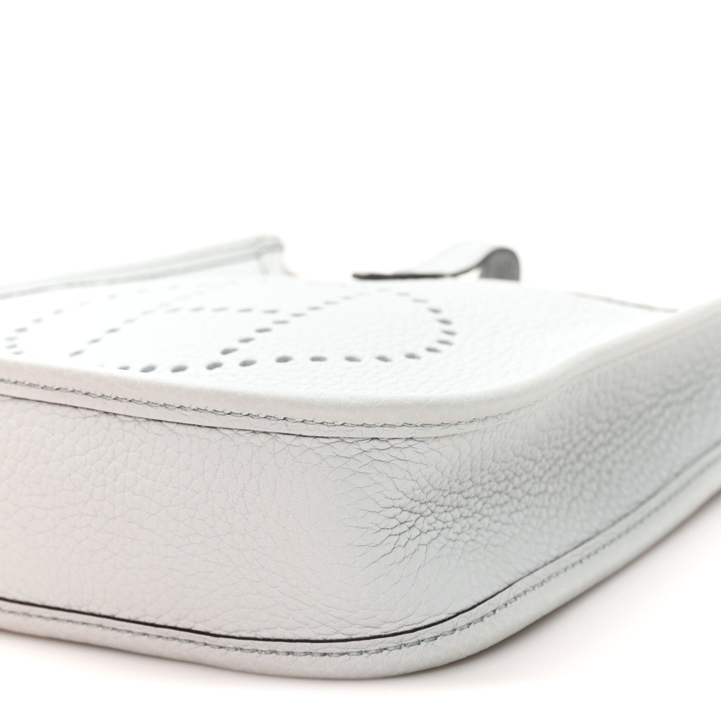 Taurillon Clemence Amazone Evelyne Short Strap TPM Bleu Pale Gris Etain