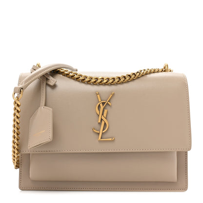 Saint Laurent Calfskin Medium Monogram Sunset Dark Beige 1 of 16