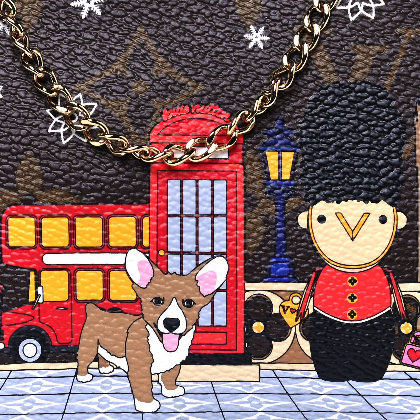 Monogram 2021 Christmas Animation London Mini Pochette Accessories Red