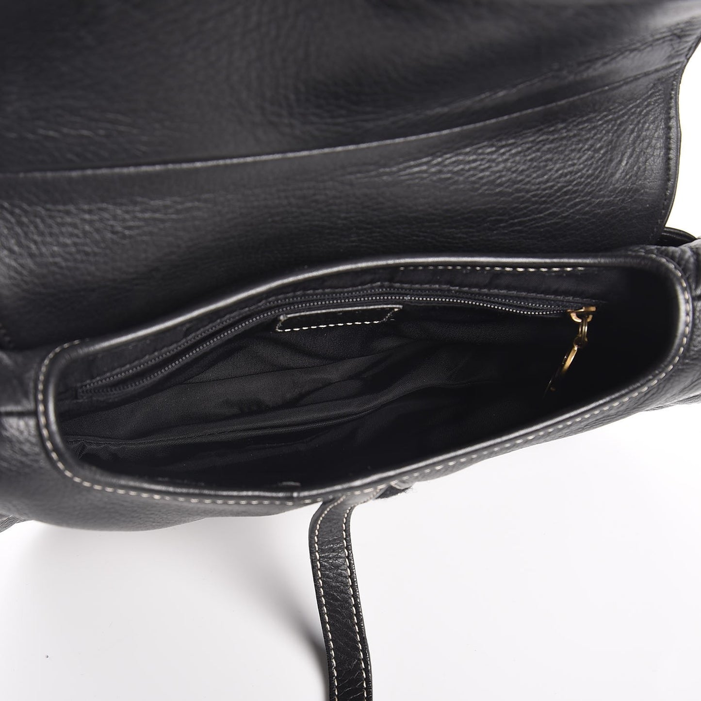 Calfskin Double Saddle Bag Black
