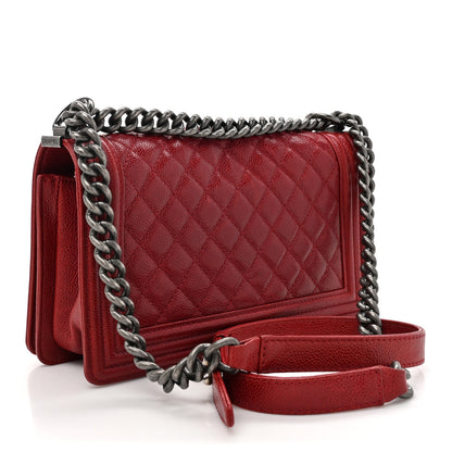 Chanel Caviar Quilted Medium Boy Flap Red 3 of 15