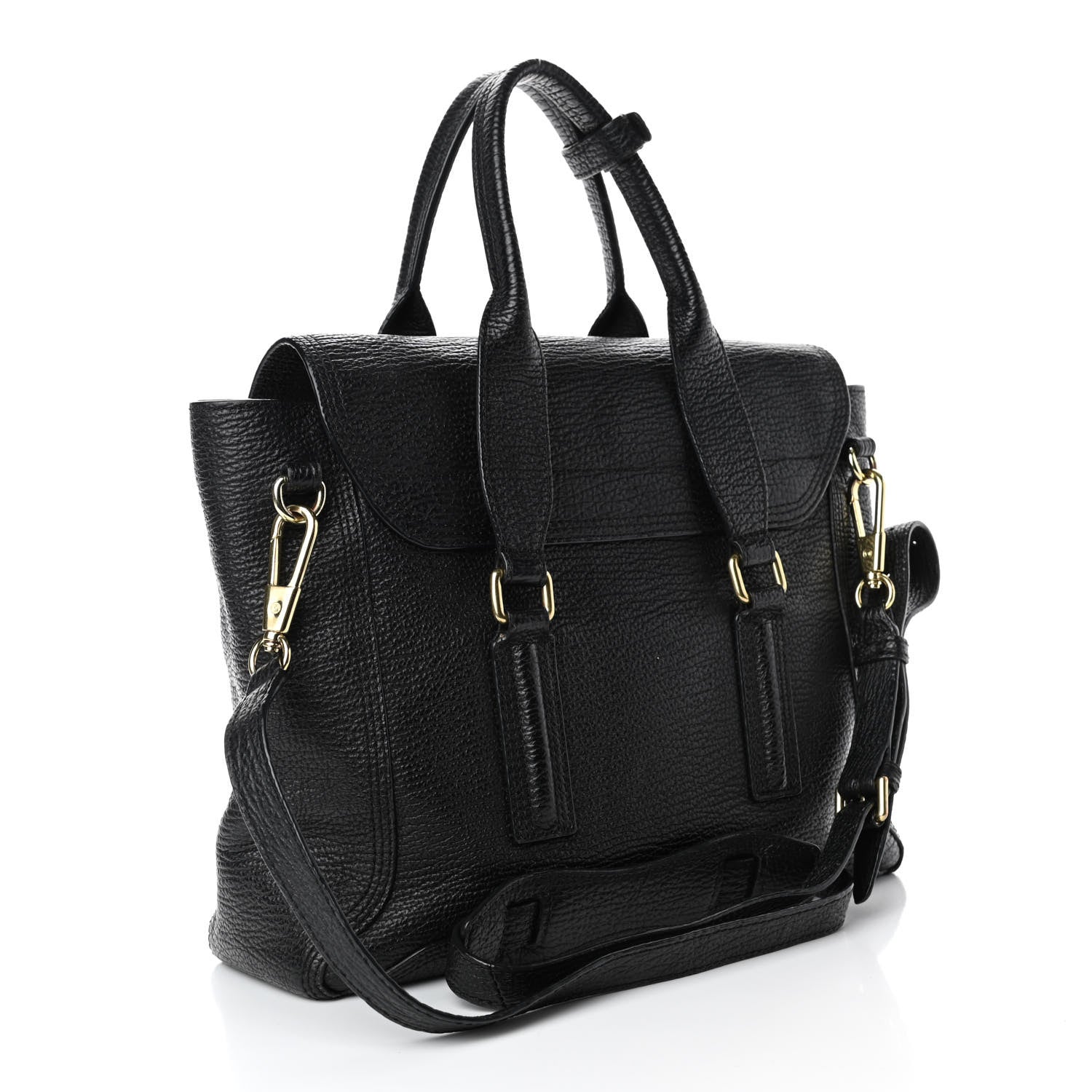 3.1 Phillip Lim Textured Calfskin Medium Pashli Satchel Black 2 of 4
