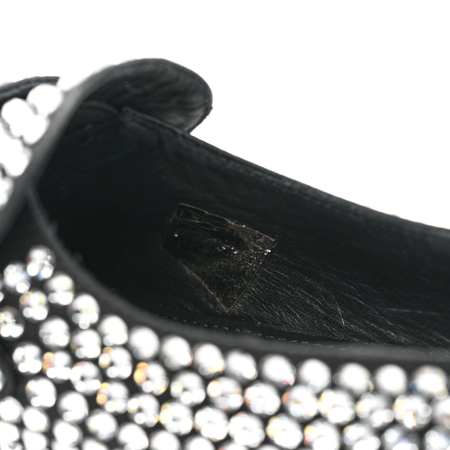 Prada Satin Crystal Metal Triangle Logo 50mm Loafers 36 Cristal 10 of 11