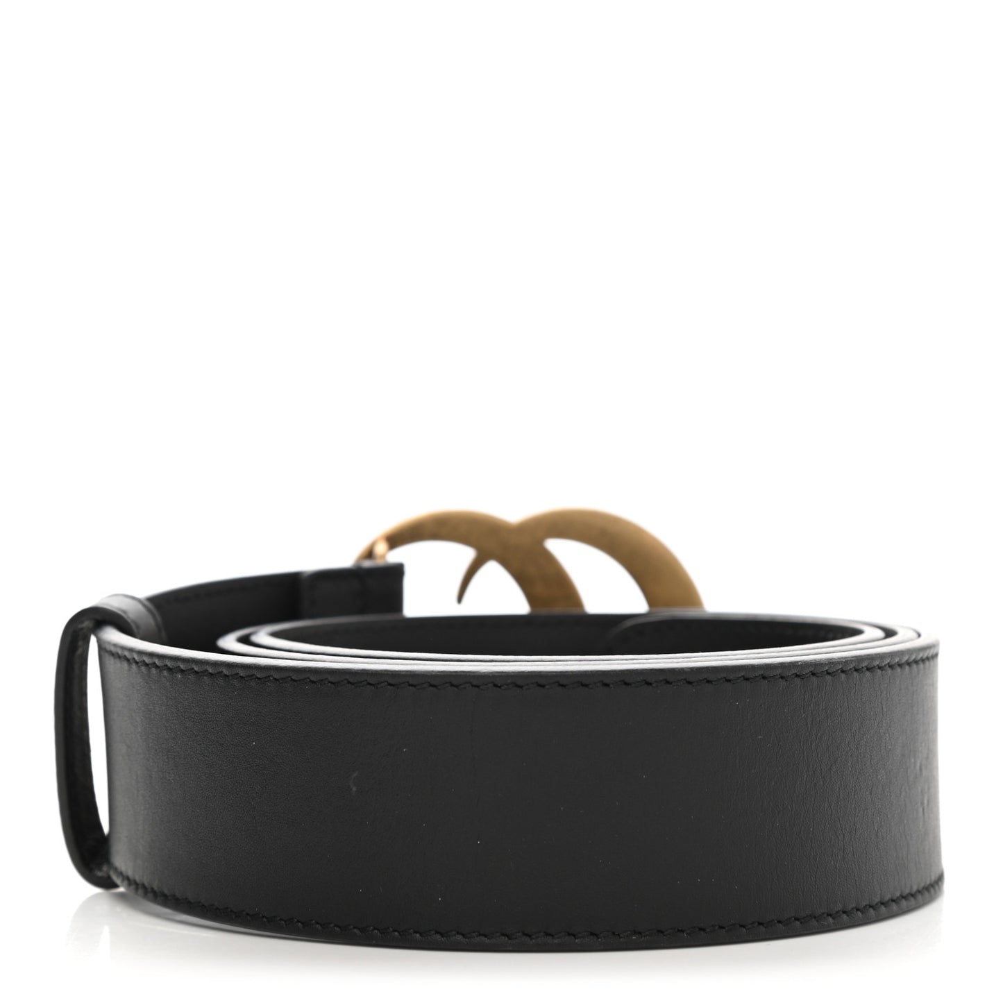 Moon Calfskin Pearl Double G 40mm Belt 90 36 Black Cream